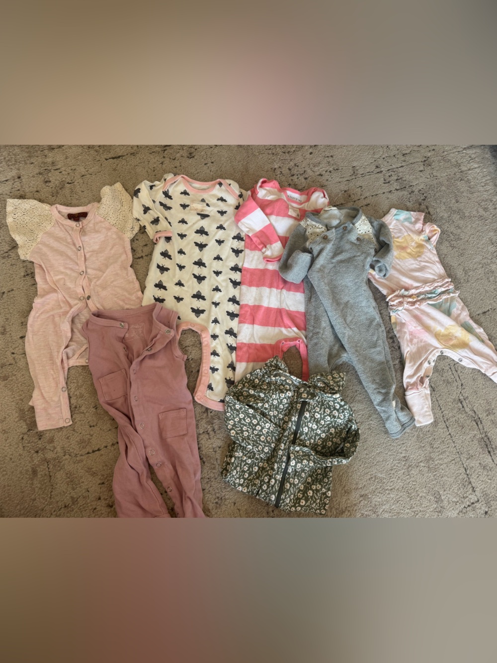 3-6 baby girl romper bundle